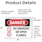 Signmission No Smoking Or Open Flames Danger Sign, Vinyl Decal, 7in W x 5in L, 2PK OS-2PACK-DS-D-57-L-1475 - alternate 7